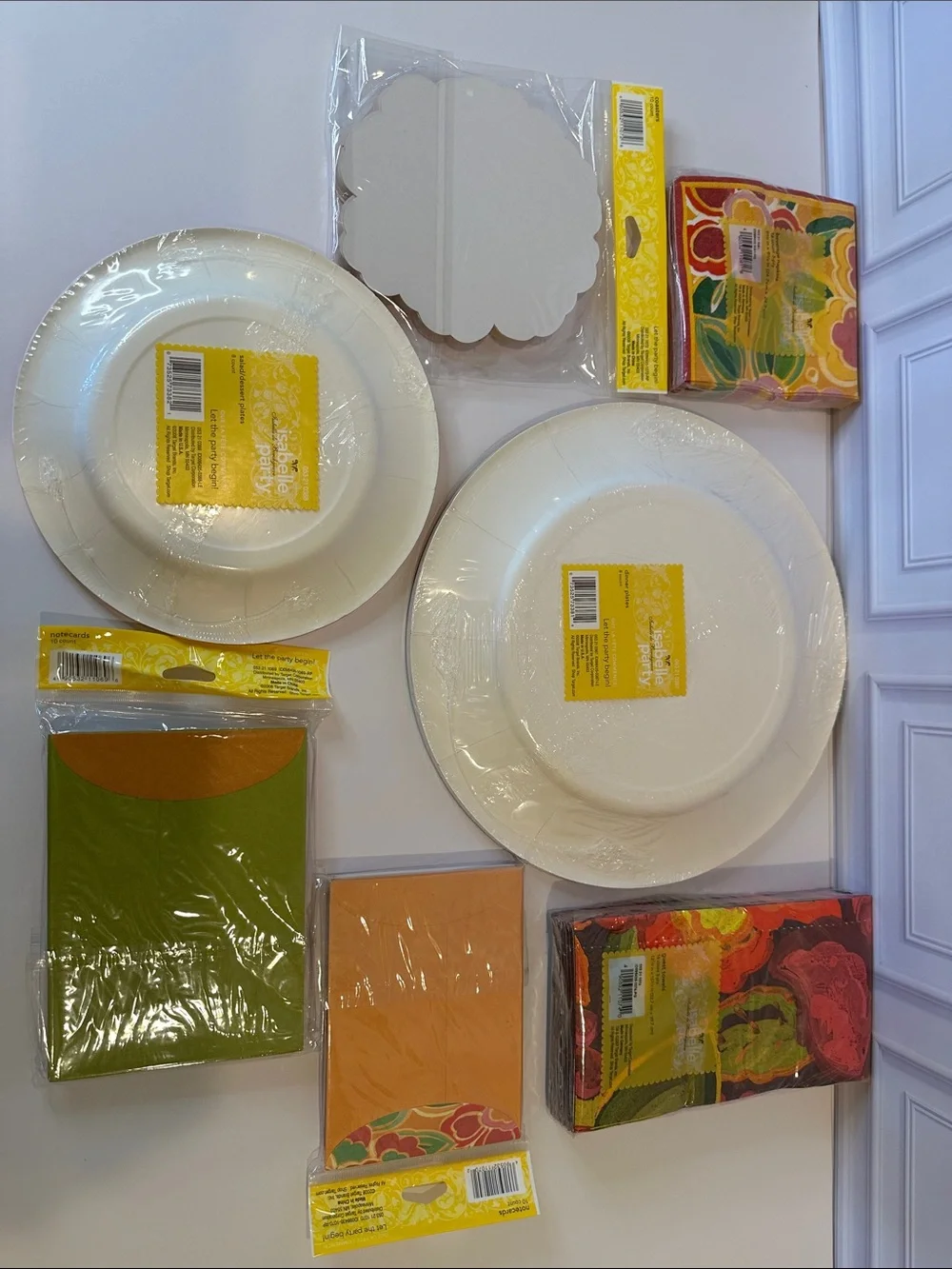 Isabelle Party Bright Floral Summer Party Set - Yellow, Orange, Green & Fushia